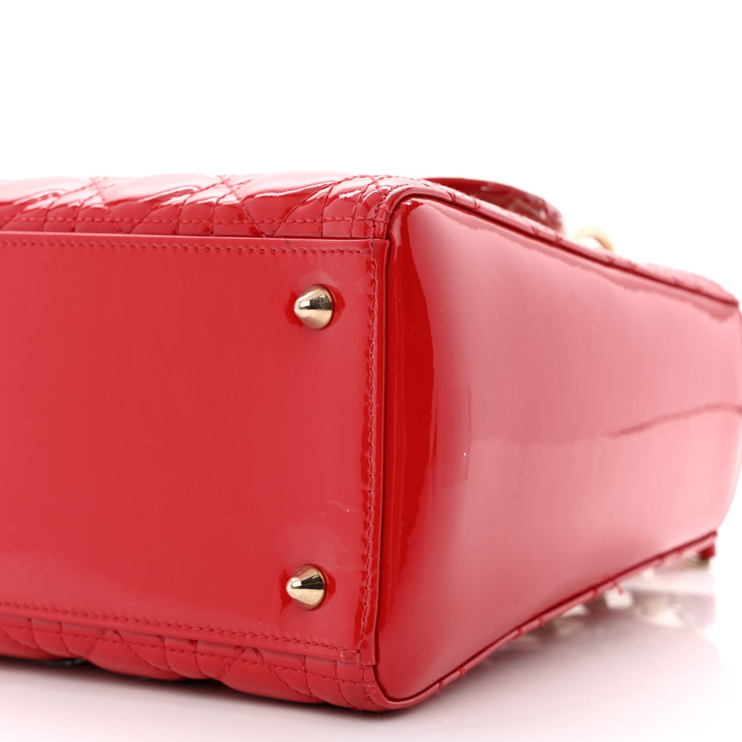Christian Dior Patent Cannage Medium Lady Dior Red 10 of 12