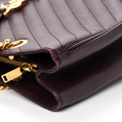 Saint Laurent Grain de Poudre Matelasse Chevron Large Monogram Shopping Bag Amarena 10 of 21