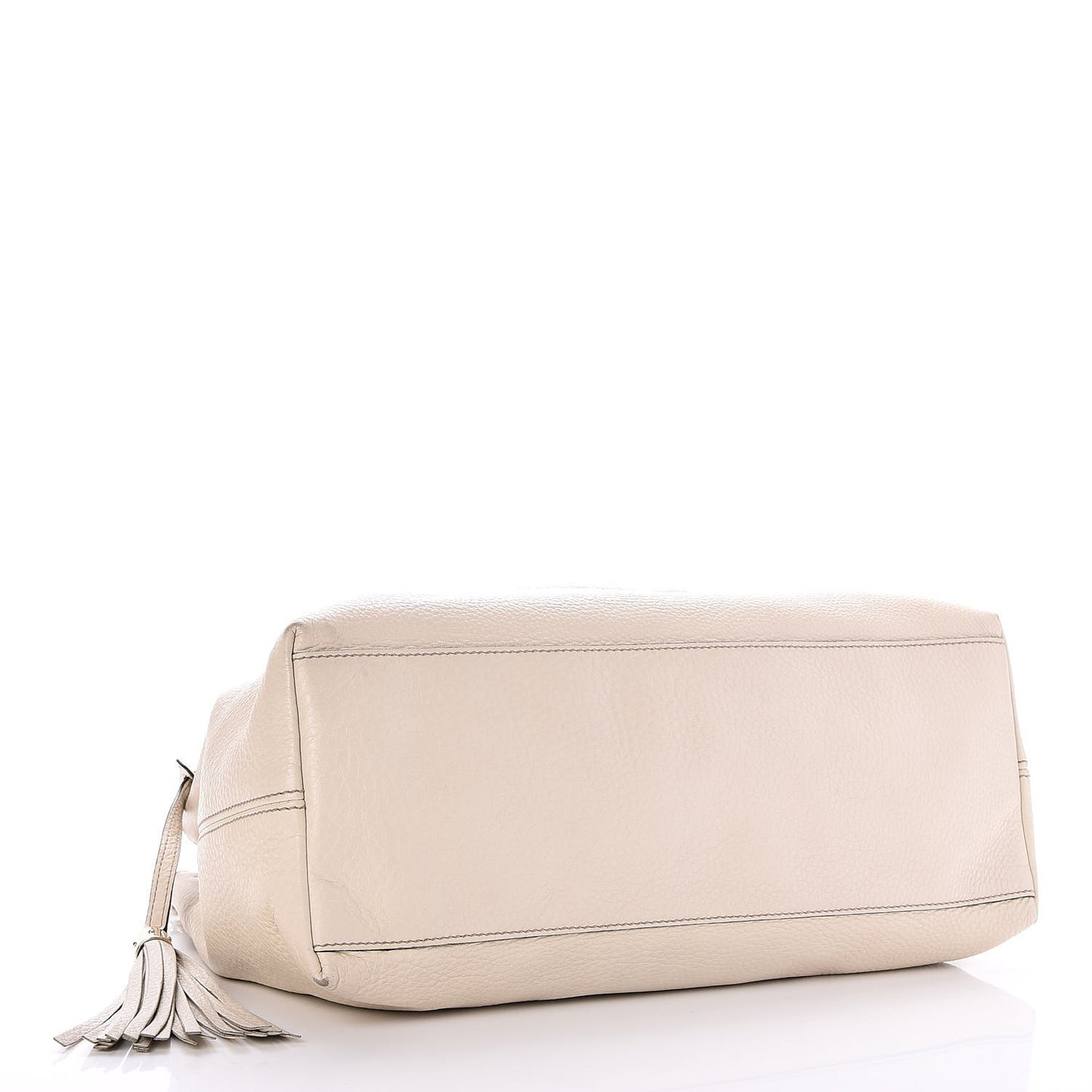 Pebbled Calfskin Medium Soho Chain Shoulder Bag Off White