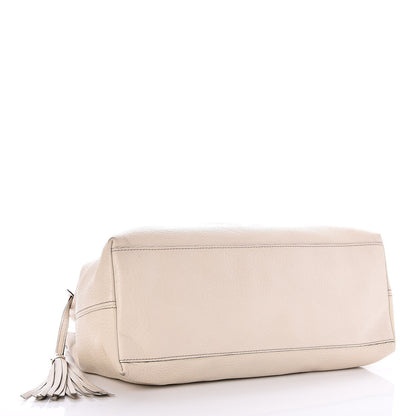 Gucci Pebbled Calfskin Medium Soho Chain Shoulder Bag Off White 4 of 11