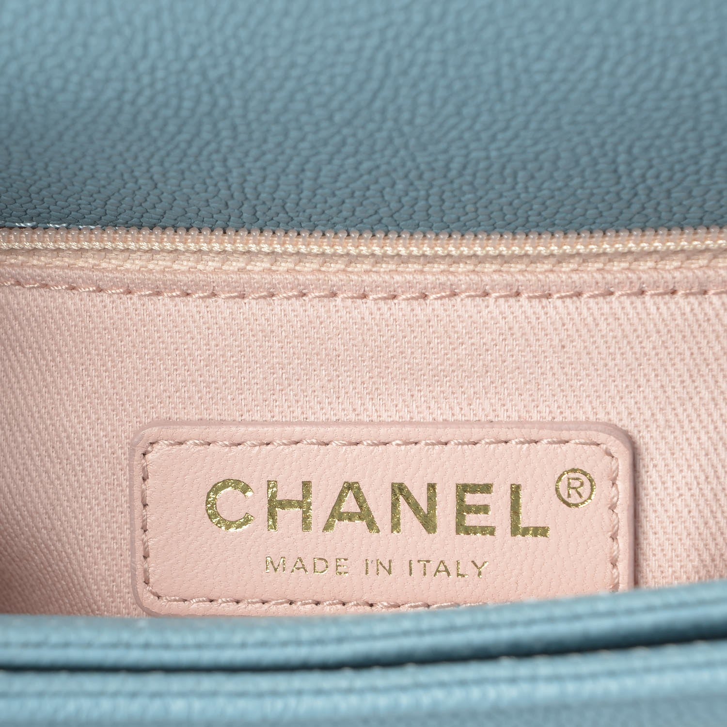 Chanel Grained Calfskin Quilted Small Cuba Top Handle Flap Blue 7 of 9