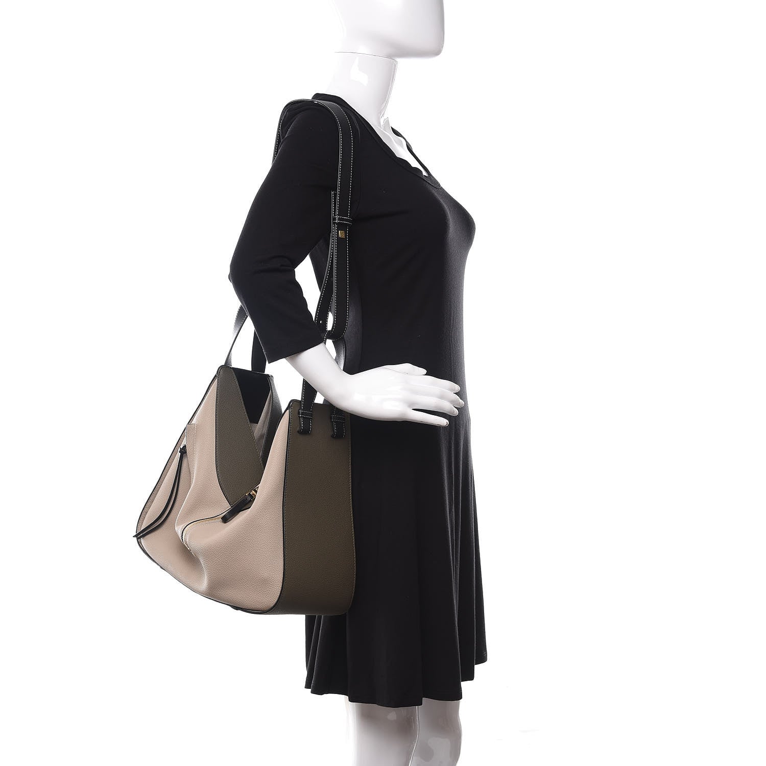 Loewe Calfskin Medium Hammock Shoulder Bag Khaki Green Soft White 3 of 9
