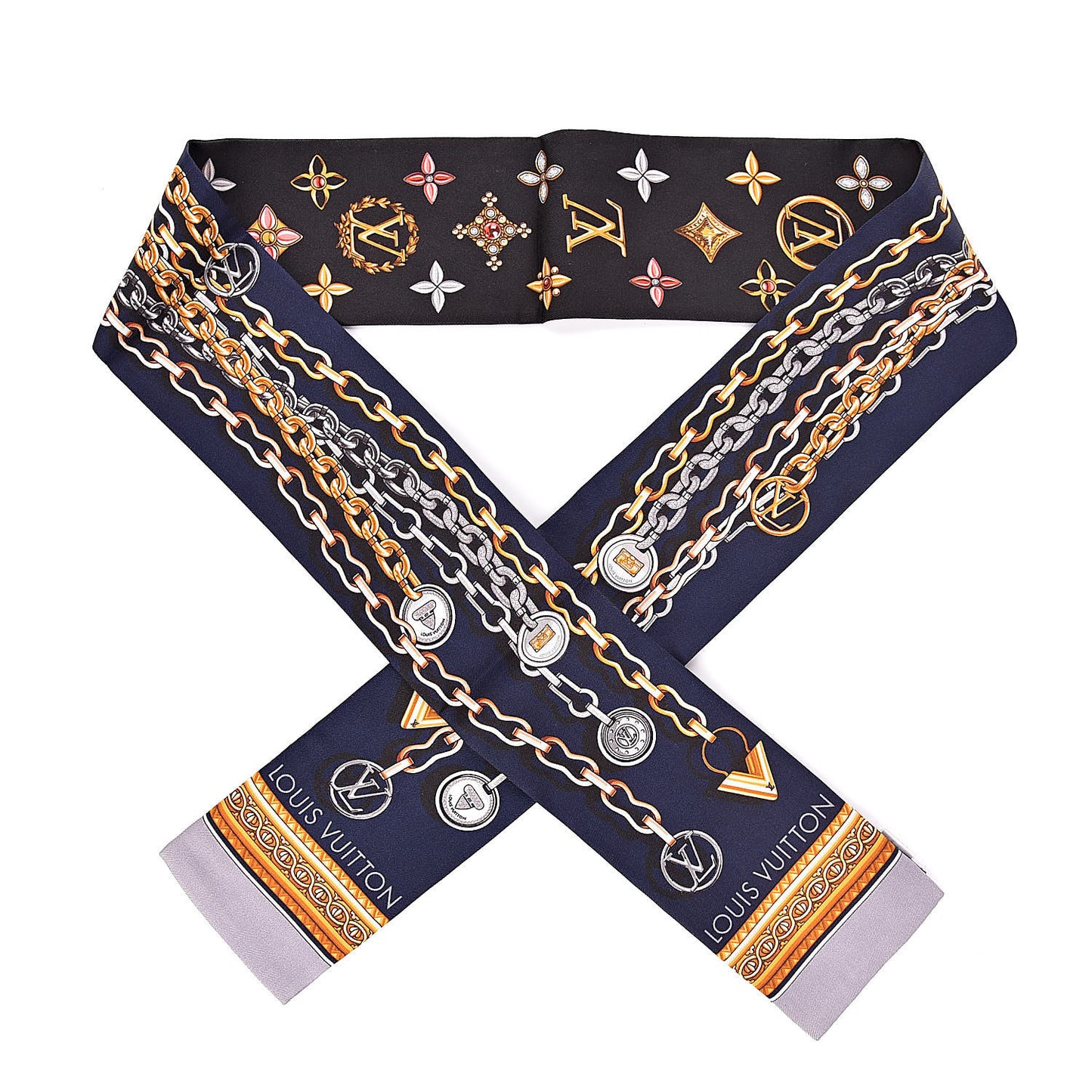 Silk Monogram Vendome Bandeau Navy