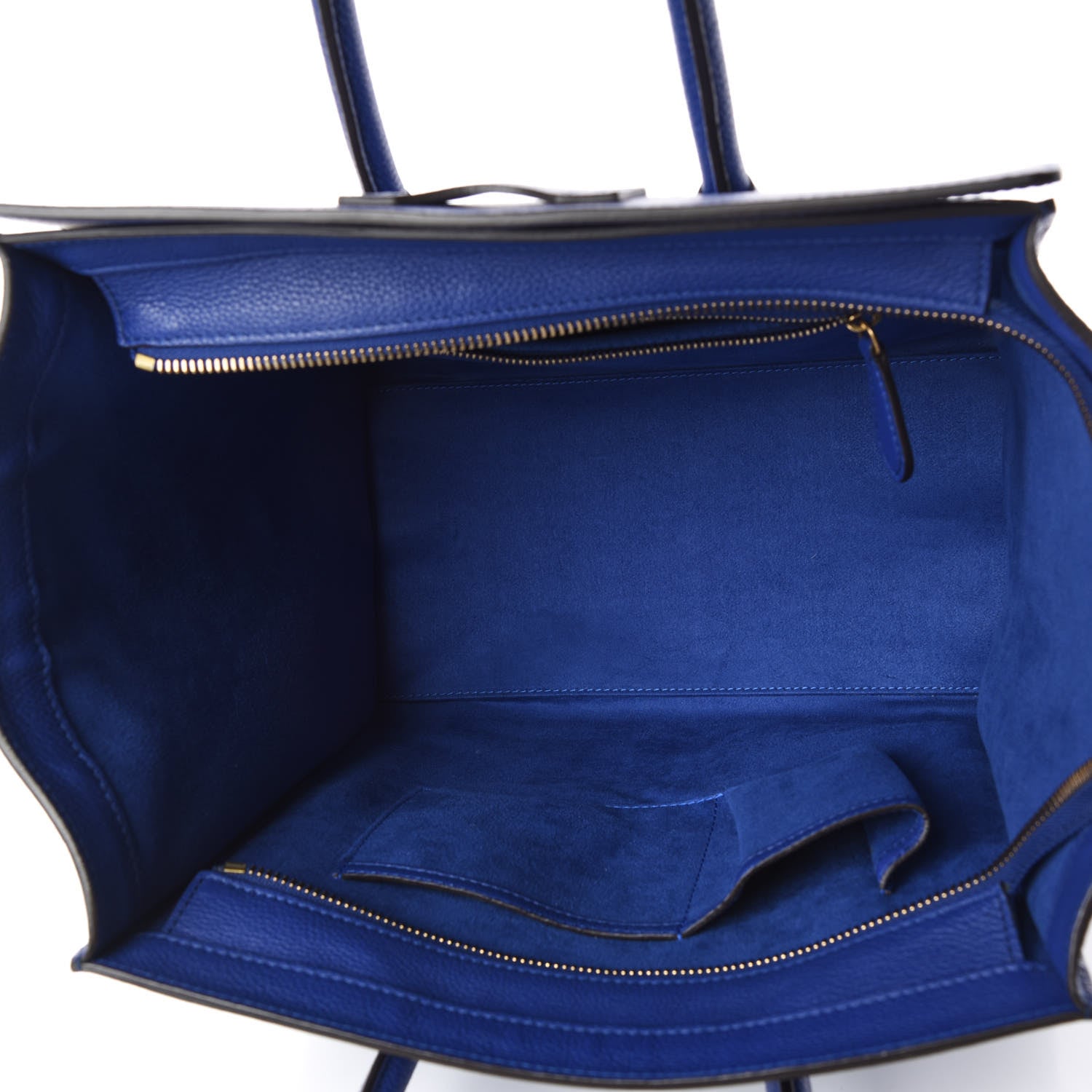 Celine Drummed Calfskin Mini Luggage Indigo 5 of 9