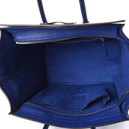 Celine Drummed Calfskin Mini Luggage Indigo 5 of 9