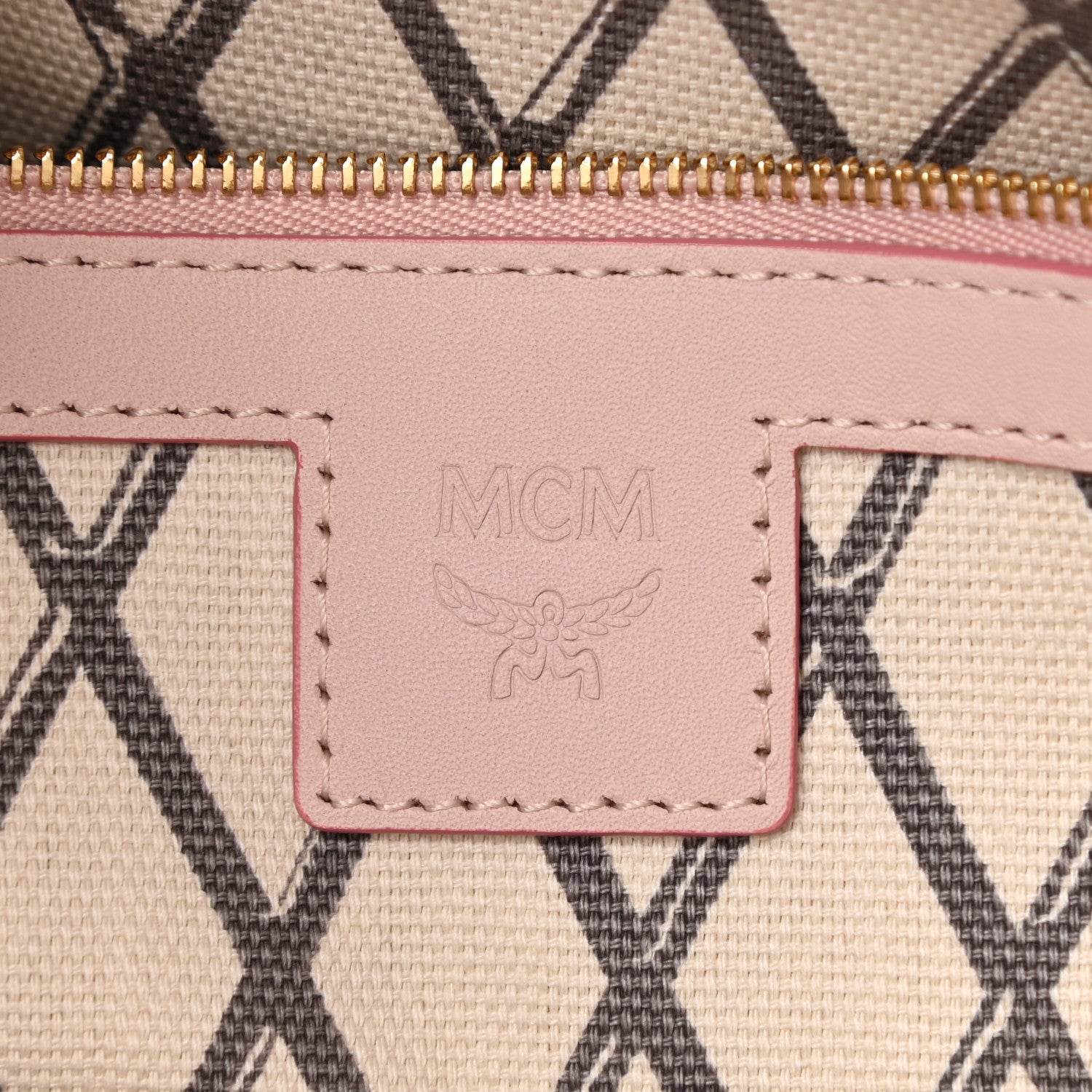 MCM Visetos Toni Shopper Tote Powder Pink 6 of 13