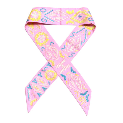 Hermes Silk Kelly En Perles Twilly Rose Bonbon Canard 1 of 4