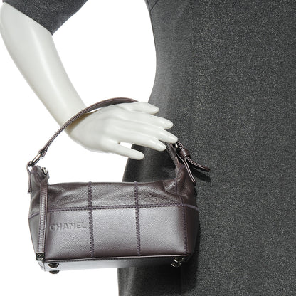 Chanel Caviar Square Stitched Bag Metallic Violet 2 of 8