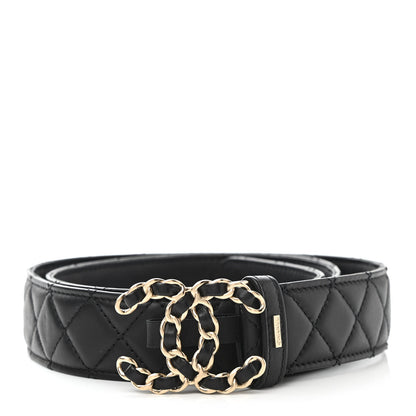 Chanel Lambskin Quilted CC Chain Belt 90 36 Black 1 of 6