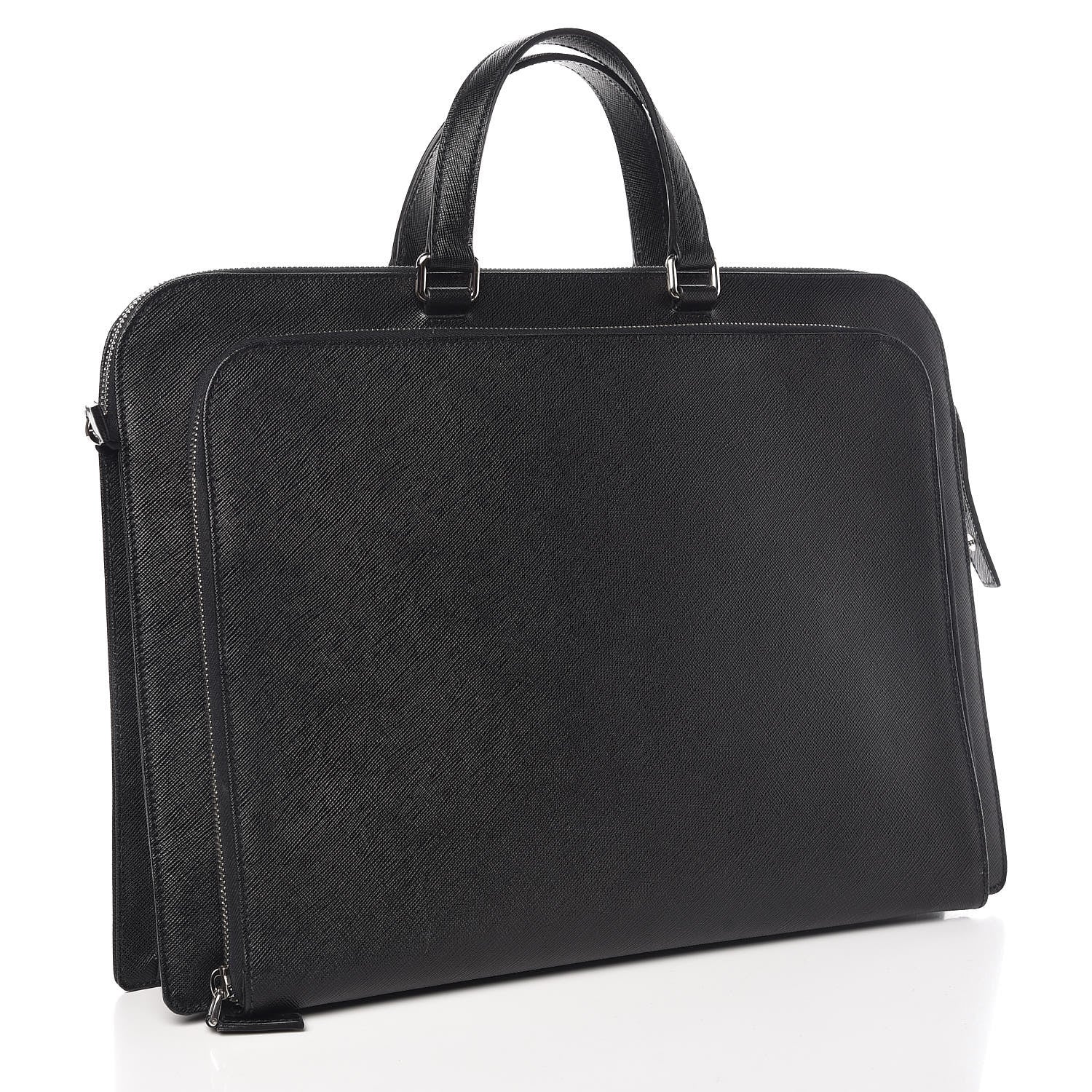Prada Saffiano Travel Briefcase Black 6 of 16