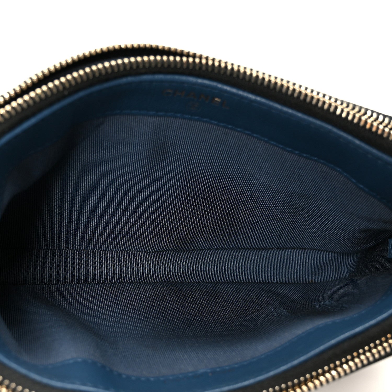 Chanel Patent Quilted Small Clutch With Chain Black Blue 6 of 12
