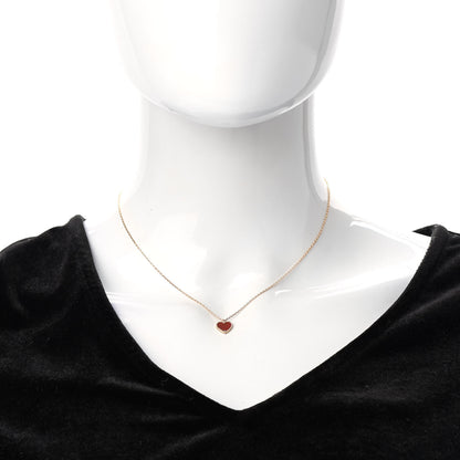 Van Cleef & Arpels 18K Rose Gold Carnelian Sweet Alhambra Heart Pendant Necklace 2 of 7
