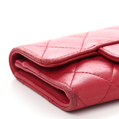 Chanel Lambskin Quilted Flap Card Holder Dark Pink 8 of 15