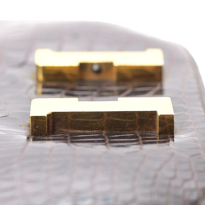 Hermes Shiny Porosus Crocodile Constance 23 Chocolate 10 of 31