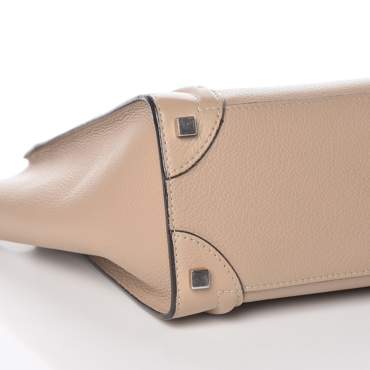Celine Drummed Calfskin Micro Luggage Dune 5 of 9