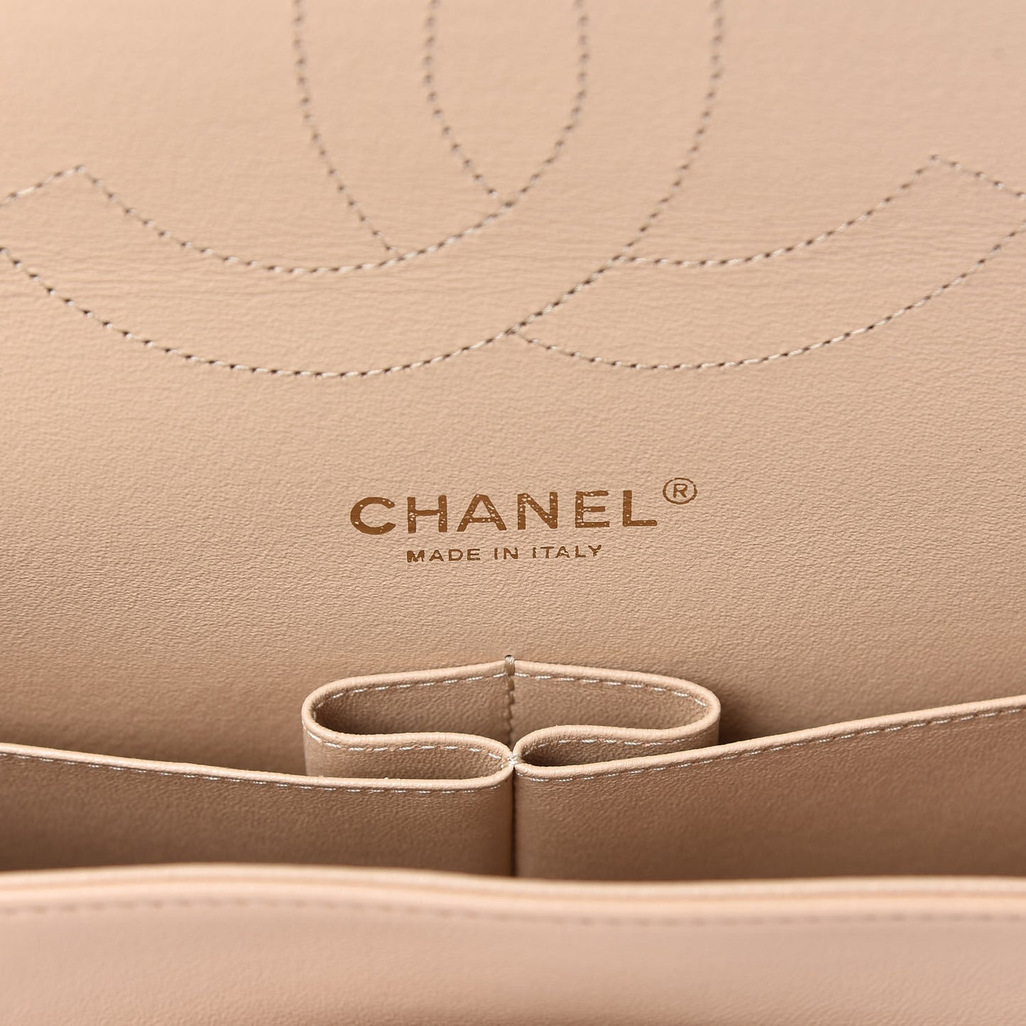 Lambskin Quilted Jumbo Double Flap Beige Clair