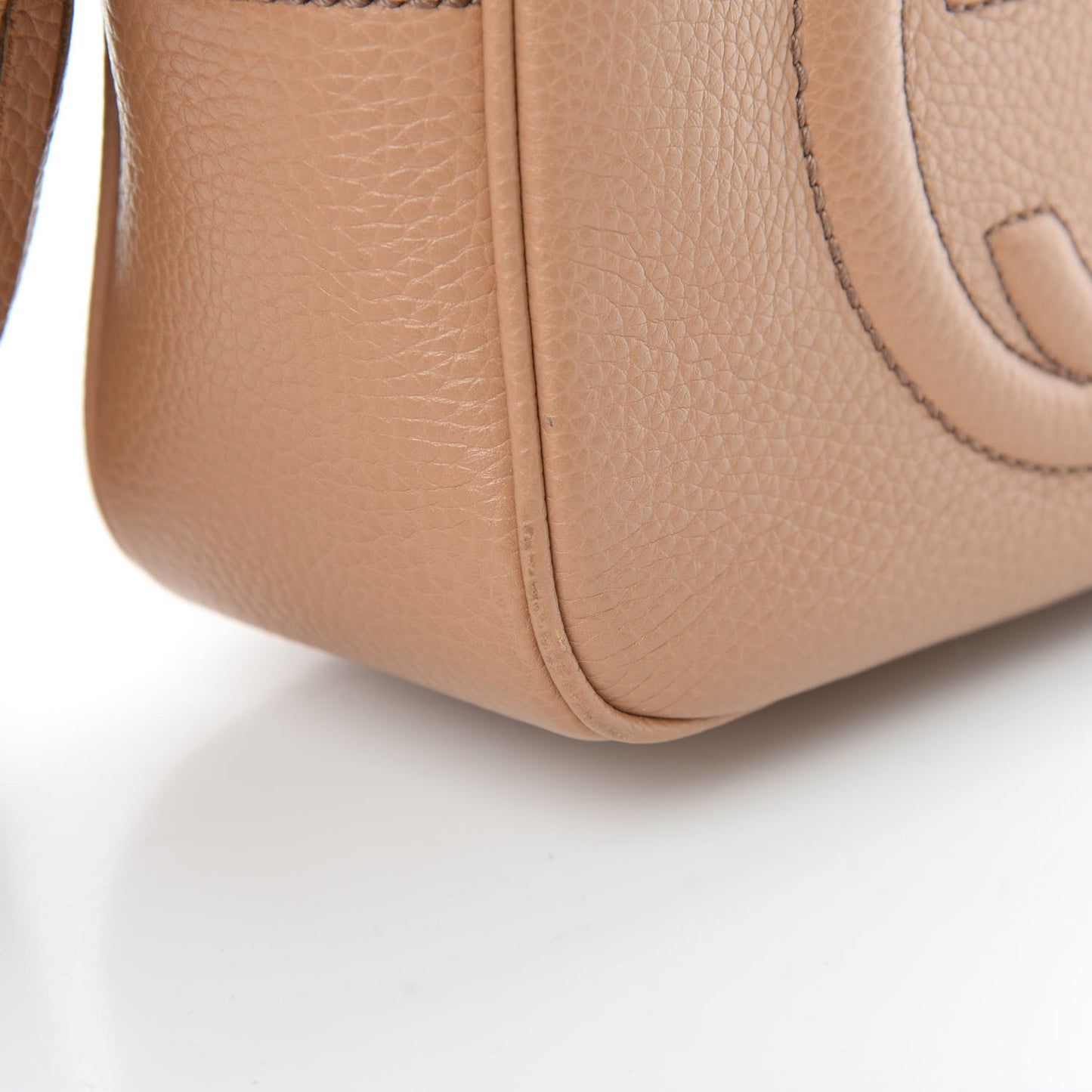 Pebbled Calfskin Small Soho Disco Bag Rose Beige