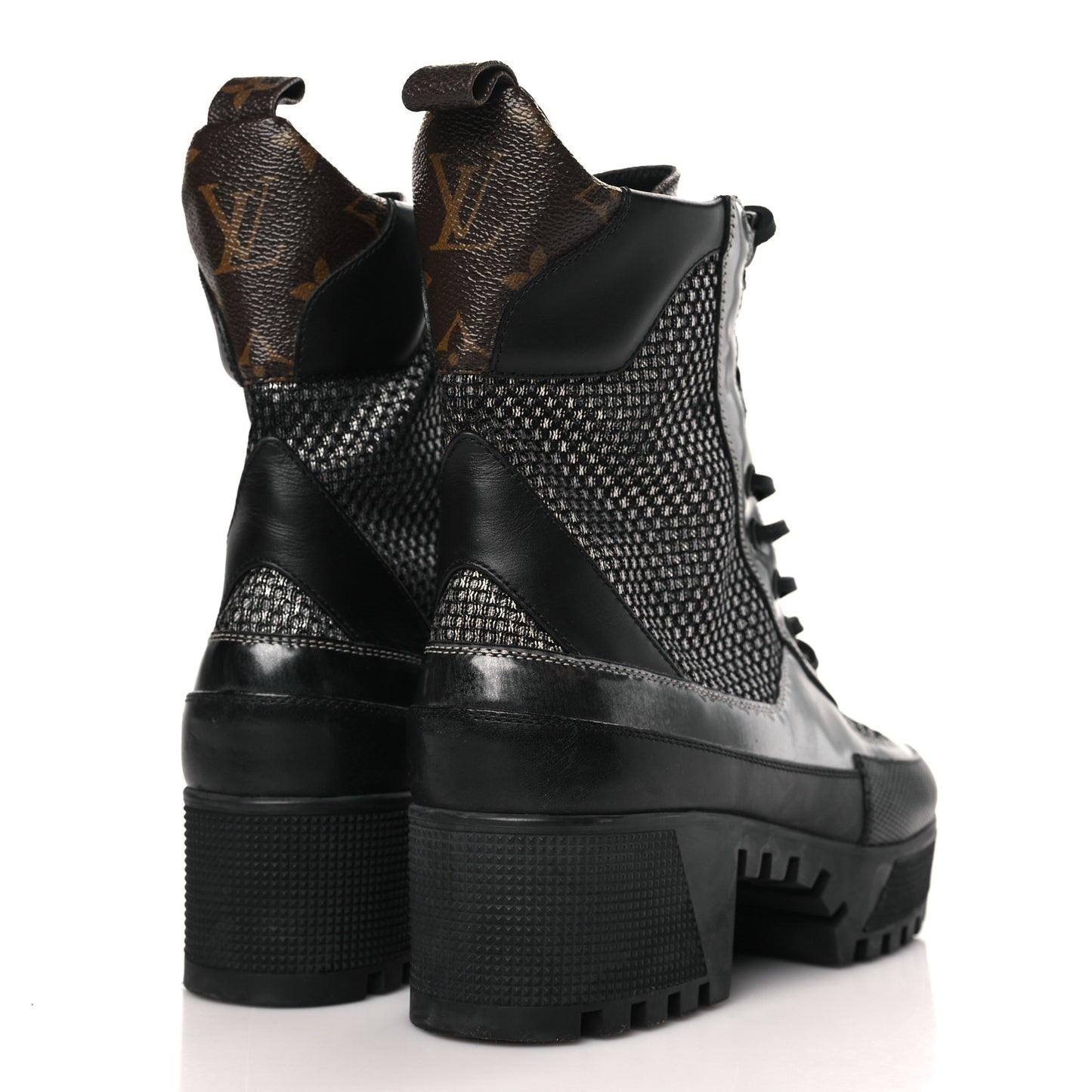 Metallic Calfskin Technical Fabric Digital Gate Laureate Platform Desert Boot 37 Silver