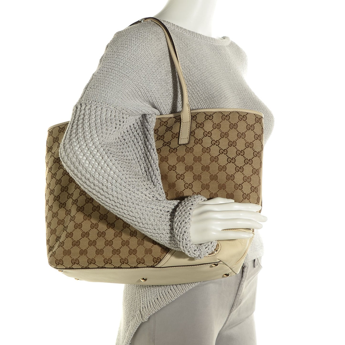 Monogram Large New Britt Tote Off White