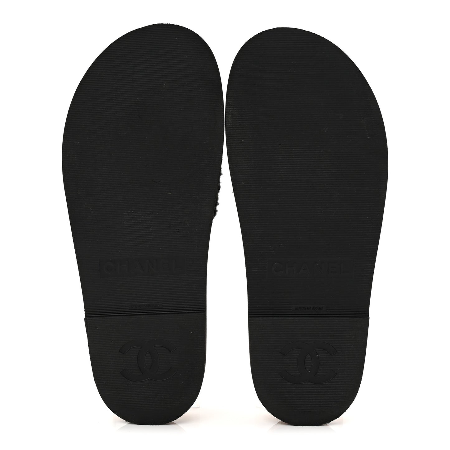 Fabric Pearl Cork CC Slip On Sandals 40 Black 38 Black