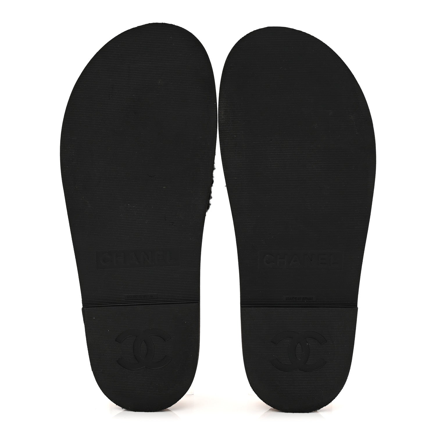 Chanel Fabric Pearl Cork CC Slip On Sandals 40 Black 38 Black 6 of 10