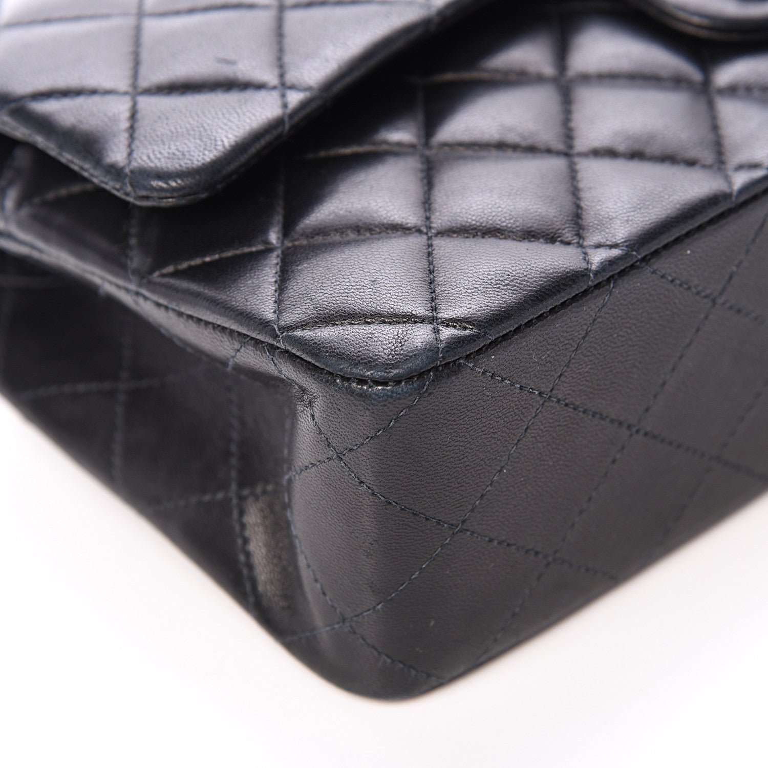 Chanel Lambskin Quilted Medium Double Flap Black 8 of 22