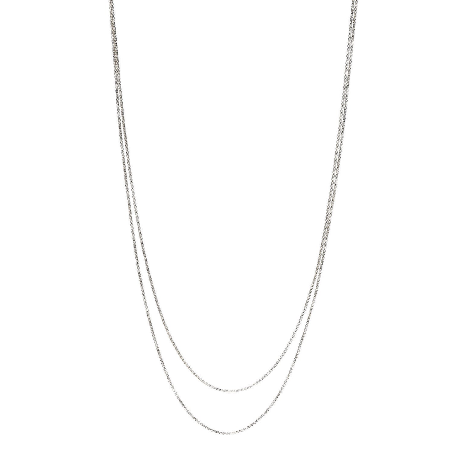 Sterling Silver 14K Yellow Gold 1.7mm Box Chain Necklace 72"