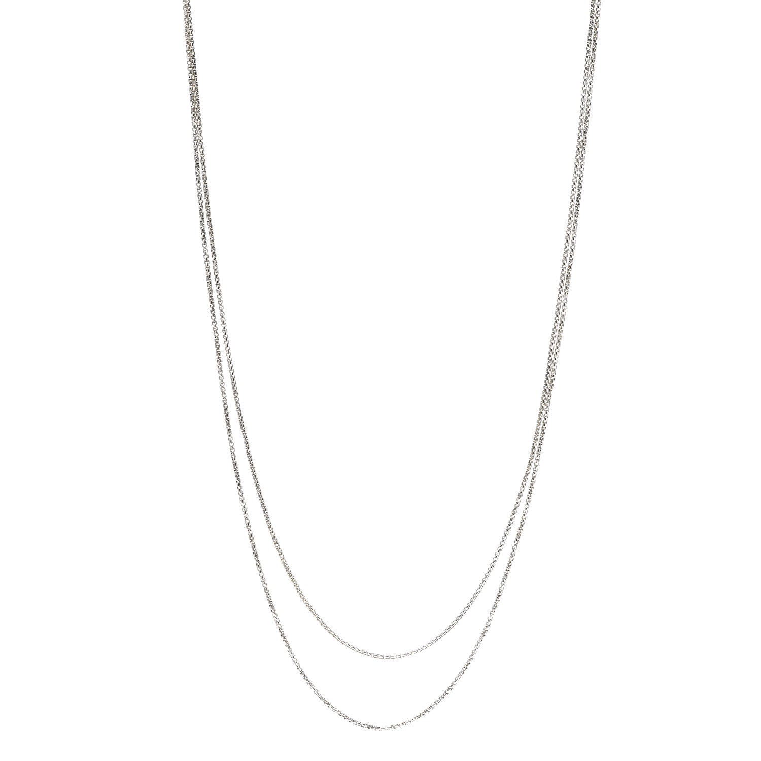David Yurman Sterling Silver 14K Yellow Gold 1.7mm Box Chain Necklace 72" 1 of 5