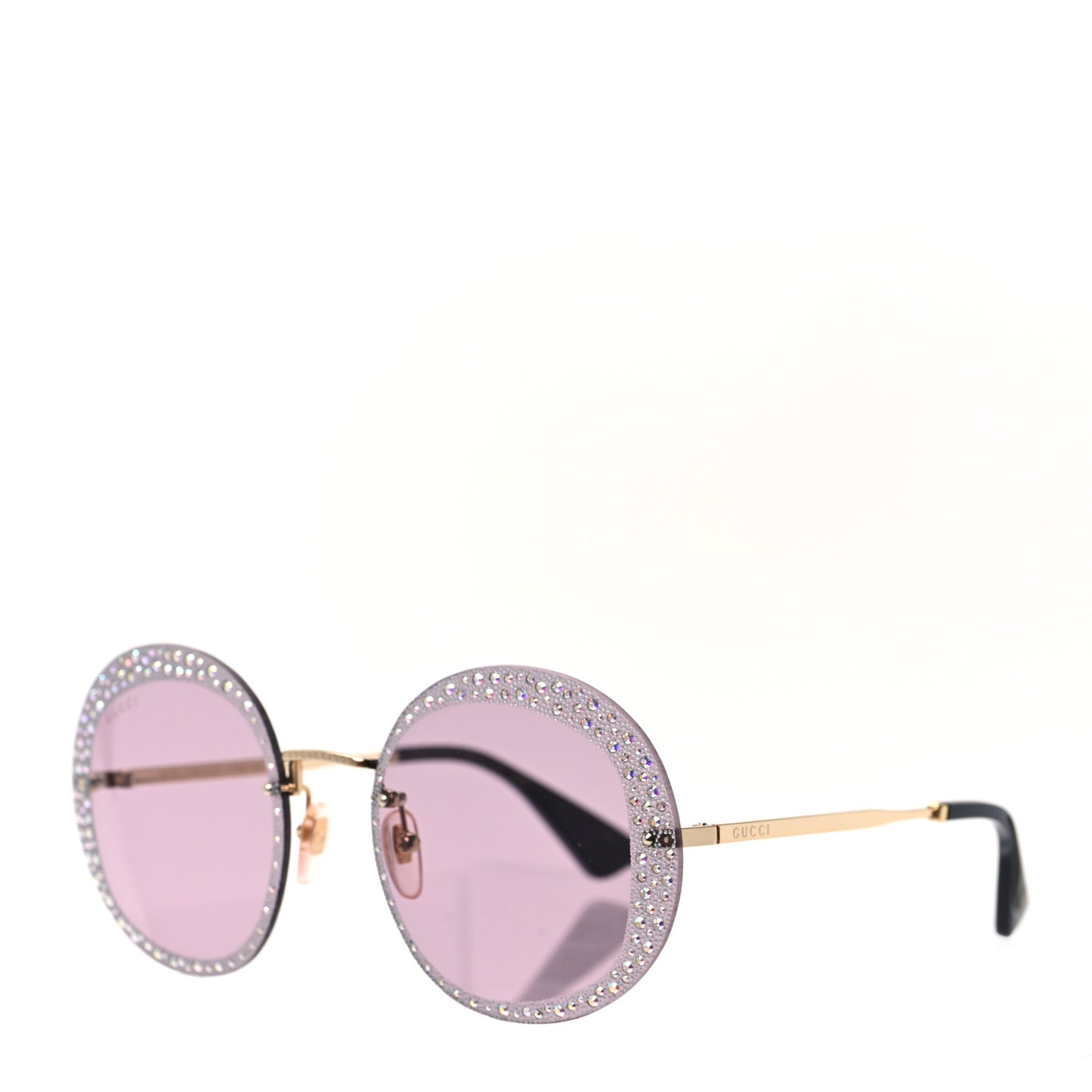 Crystal Oversize Hollywood Forever Sunglasses GG0899S Gold Violet