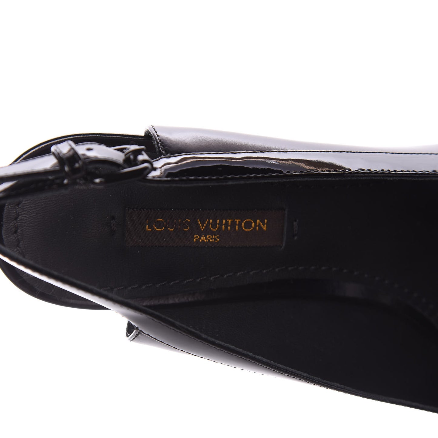 Patent Calfskin Slingback Pumps 35 Black
