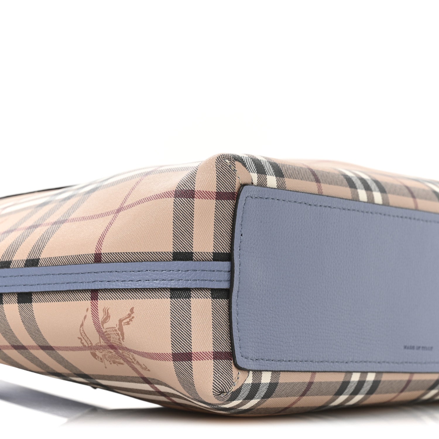 Burberry Calfskin Haymarket Check Small Reversible Tote Slate Blue 14 of 18