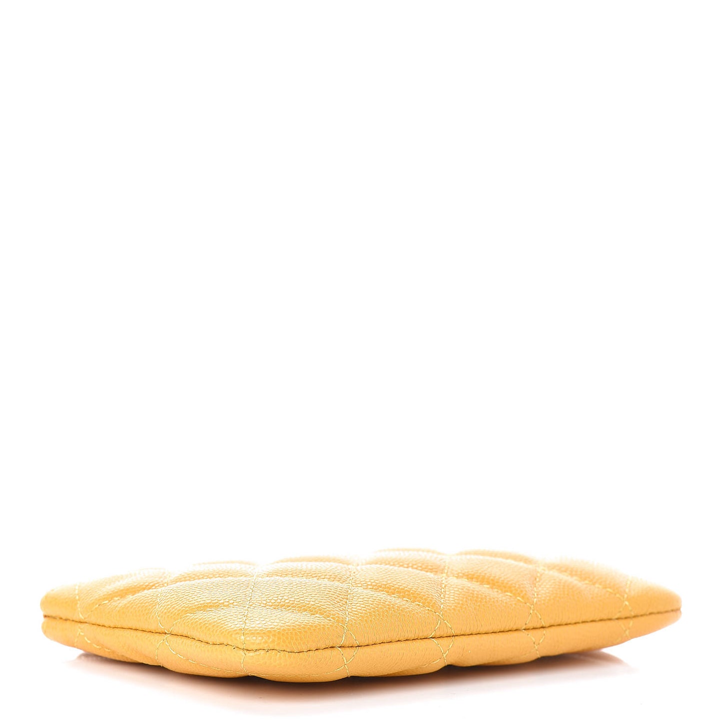 Caviar Quilted Small Cosmetic Case Yellow
