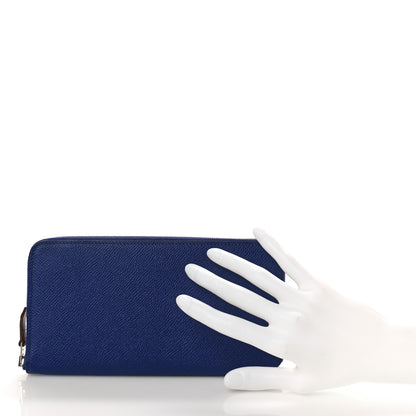 Hermes Epsom Silk'In Wallet Bleu Saphir 2 of 8