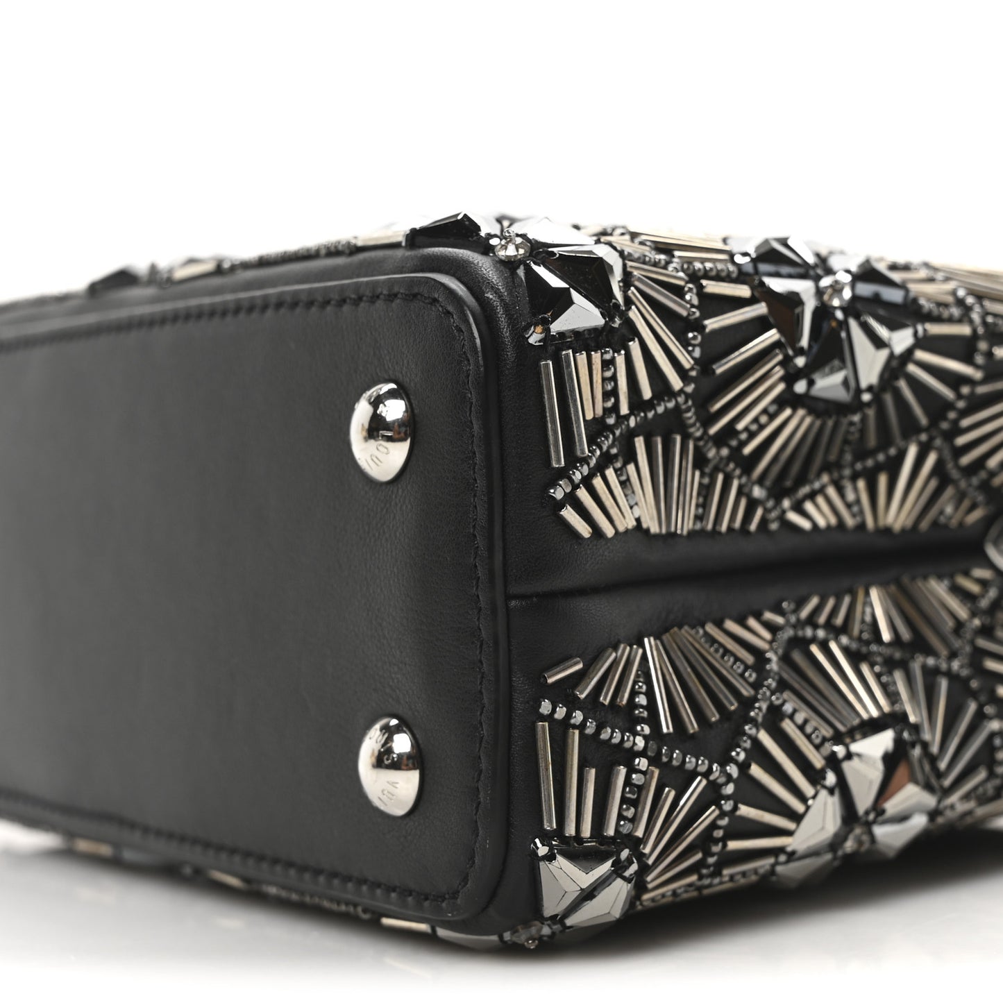 Calfskin Galaxi Sequin Mini Capucines Black