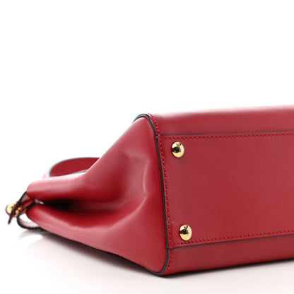 Fendi Vitello Morgan Fabric Jacquard Pequin Medium Peekaboo Iconic Satchel Mattone Tobacco Black 10 of 12