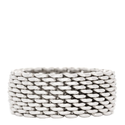 Tiffany Sterling Silver Somerset Mesh Ring 52 6 1 of 4
