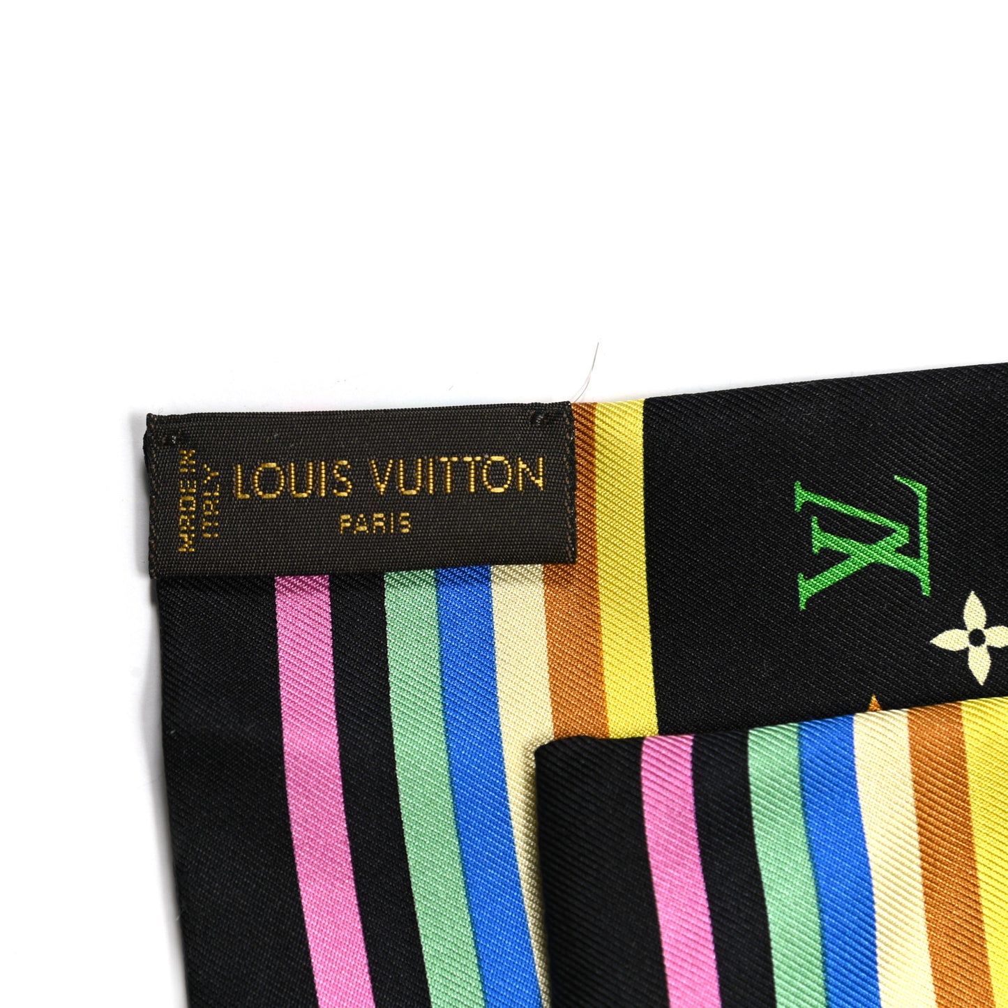 Silk Monogram Multicolor Bandeau Black