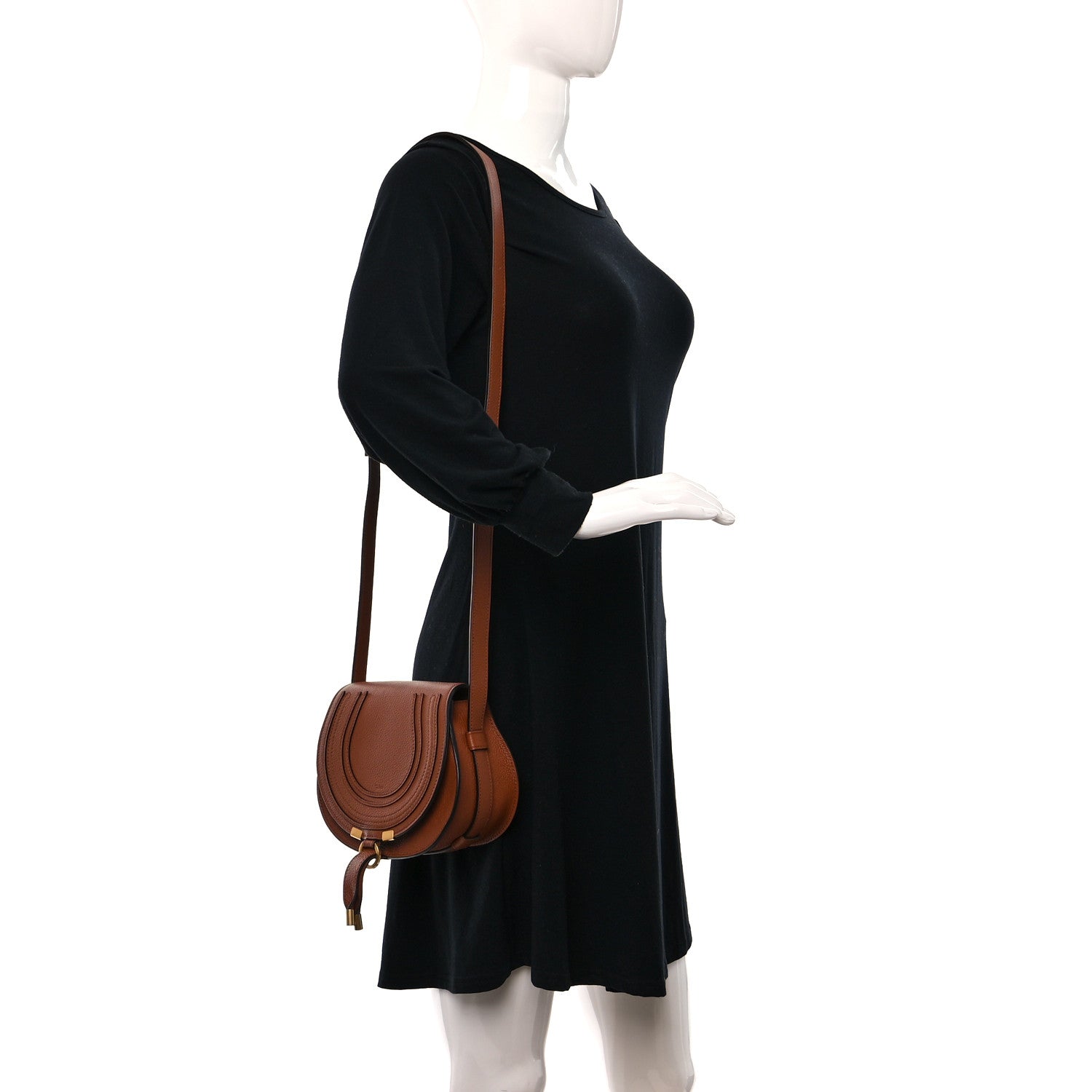 Chloe Grained Calfskin Small Marcie Saddle Bag Tan 2 of 10