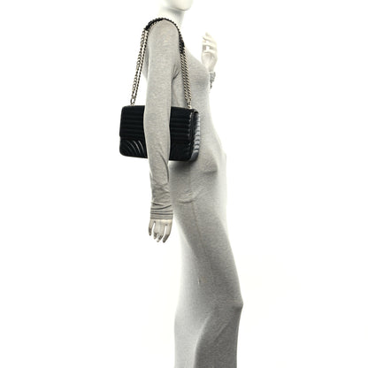 Prada Soft Calfskin Impunture Diagramme Large Chain Flap Shoulder Bag Black 2 of 10