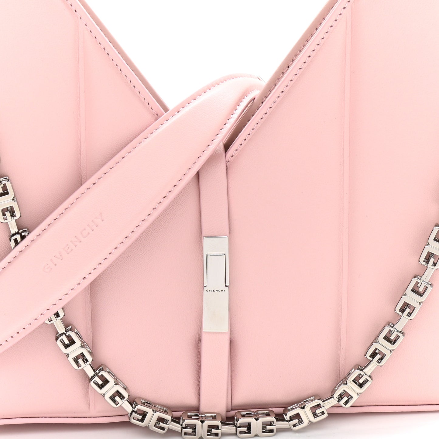 Lambskin Padded Mini Cut Out Shoulder Bag Blush Pink