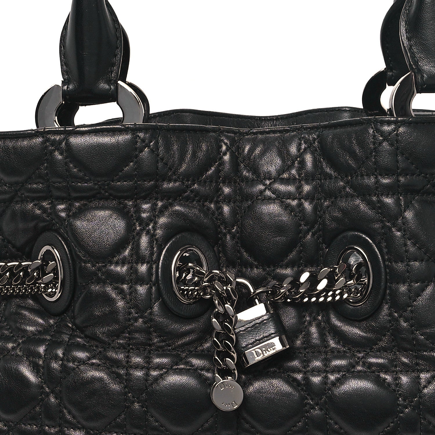 Christian Dior Lambskin Cannage Chri Chri Tote Black 1631564
