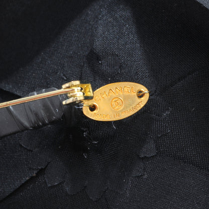 Chanel Satin Camellia Pin Brooch Black 3 of 3