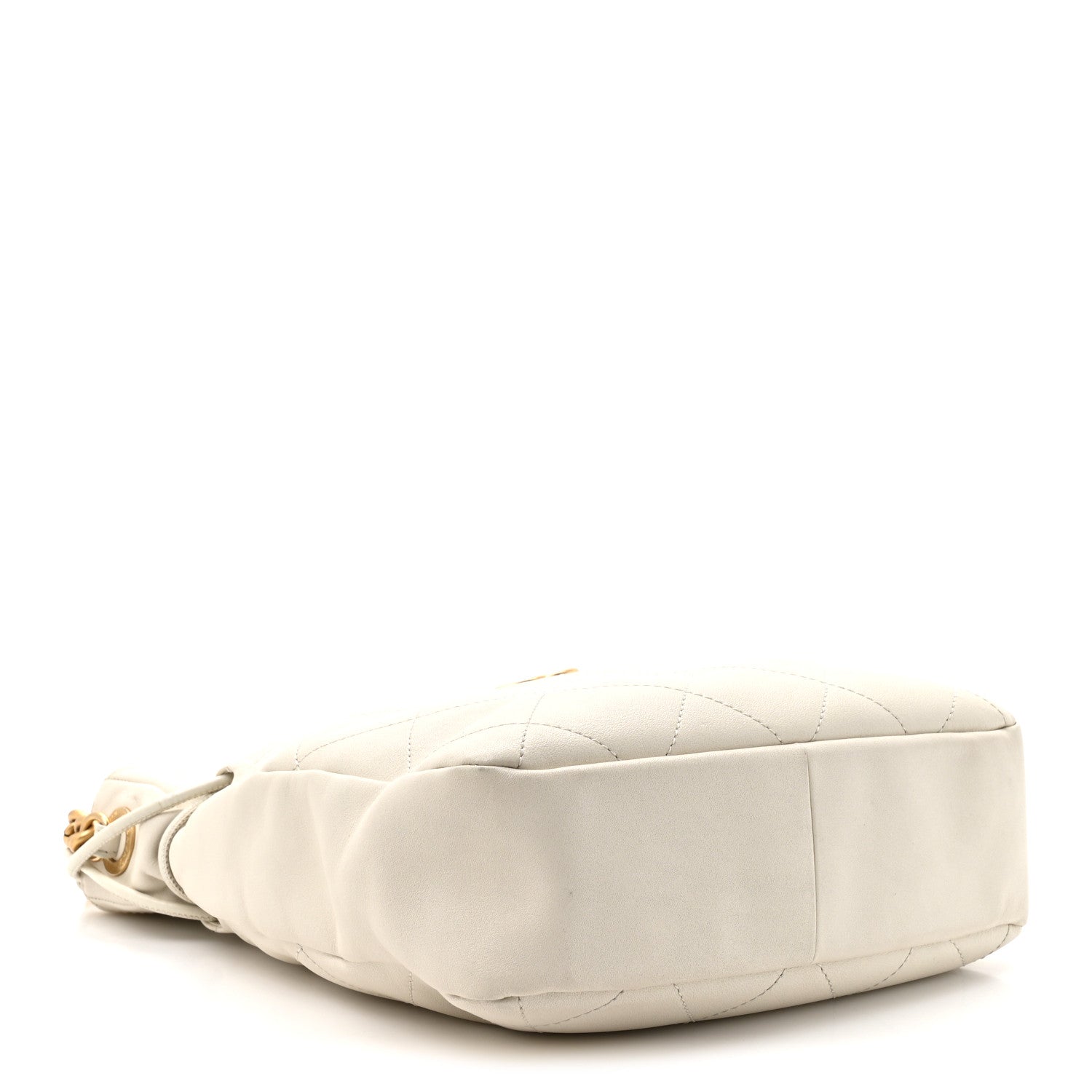 Chanel Calfskin Quilted Drawstring Bucket Bag White 4 of 15