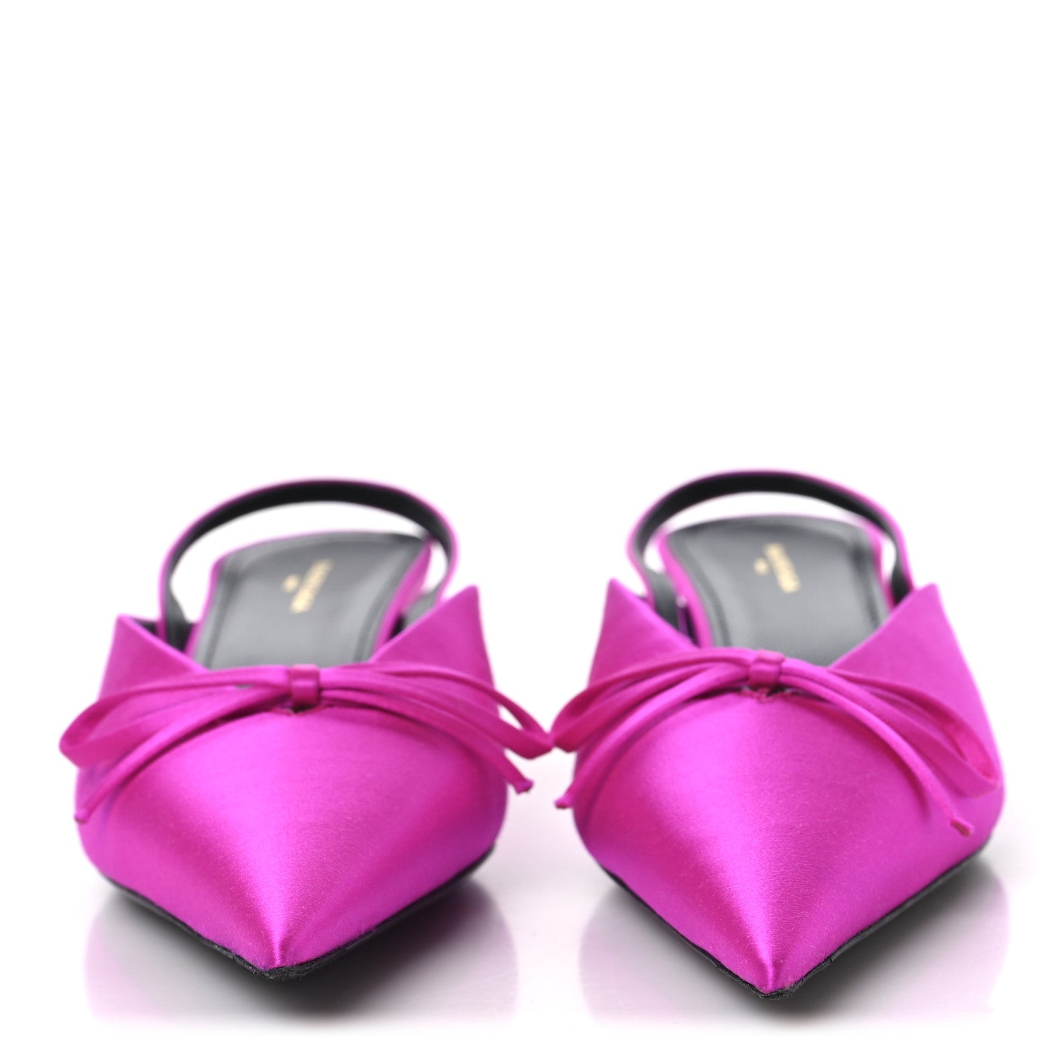Balenciaga Satin Pointed Toe Knife Slingback 40mm Mules 38 Rose Fuchsia 3 of 9
