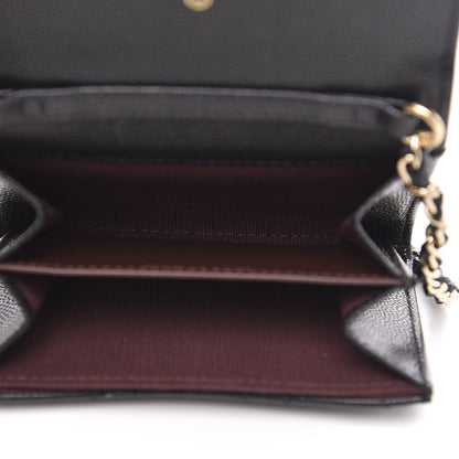 Chanel Caviar Quilted Flap Card Holder On Chain Black 5 of 9
