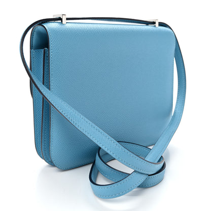 Hermes Epsom Enamel Constance 18 Bleu Du Nord Rouge de Coeur 3 of 10