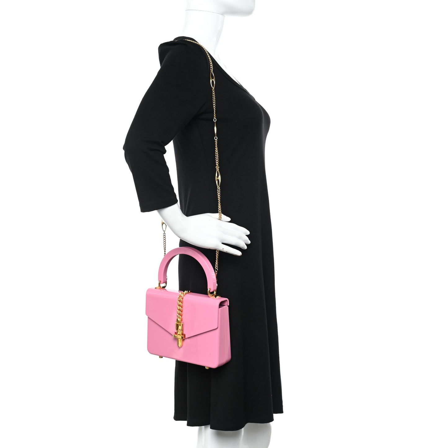 Plexiglass Mini Sylvie 1969 Top Handle Bag Pink