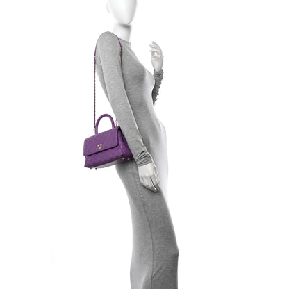 Chanel Caviar Quilted Mini Coco Handle Flap Purple 2 of 10