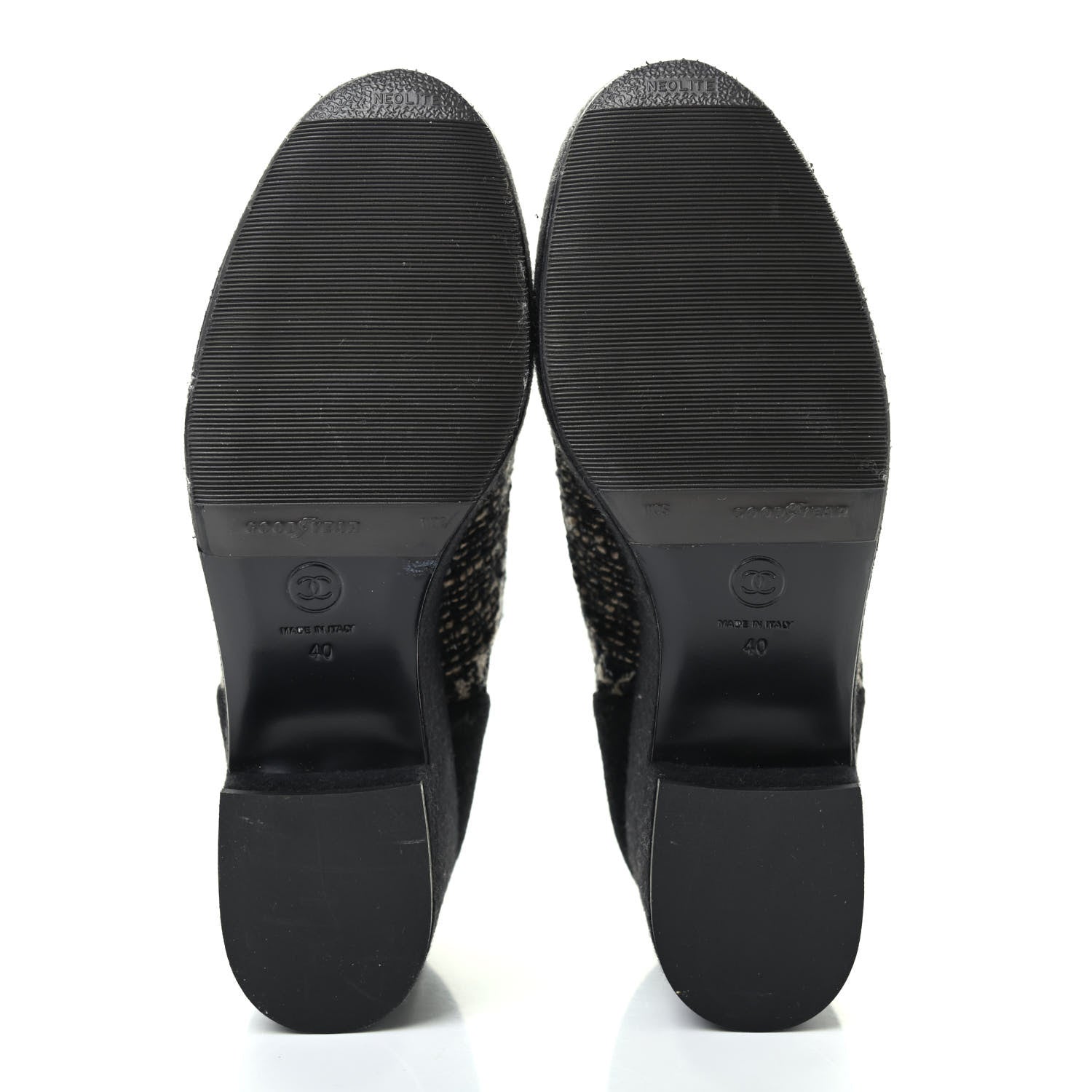 Chanel Tweed Lace Up Platform Oxfords 40 Black Multicolor 5 of 8