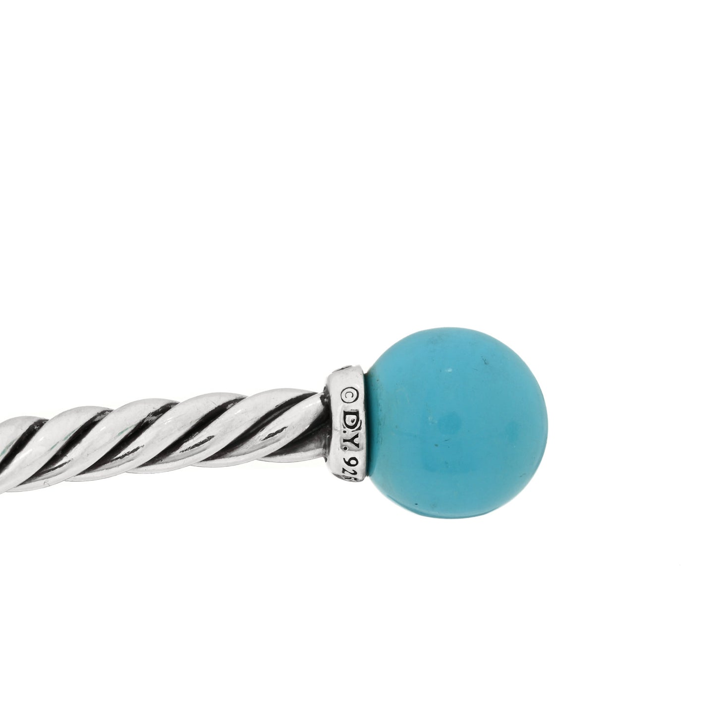 Sterling Silver Diamond Turquoise 9mm Solari Bracelet